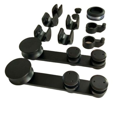 Buen precio Conjunto de hardware de puerta de granero de bandeja redonda de diseño moderno para sistema de ferrocarril colgante doble en línea