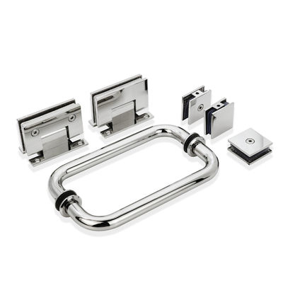 Buen precio Long Life Cuadrado de acero inoxidable de 90 grados pulido suave cerrado pantalla de ducha de vidrio bisagras de la puerta pivote en línea