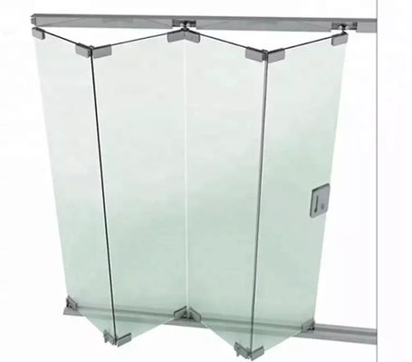 Buen precio Acero de aleación de zinc Hardware deslizante Plegable Sistemas de acristalamiento sin marco Puerta doble interior en línea