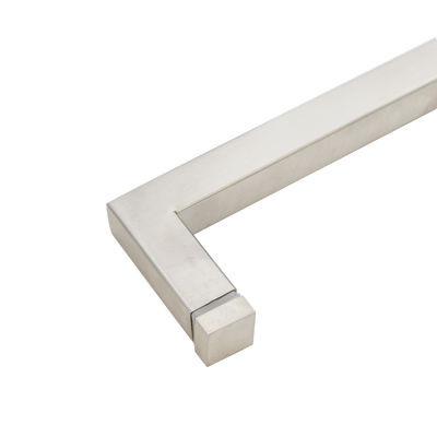 Buen precio Puerta corredera de vidrio de hotel de 203*203mm Larga manija de tira negra para puerta de ducha de un solo lado en línea