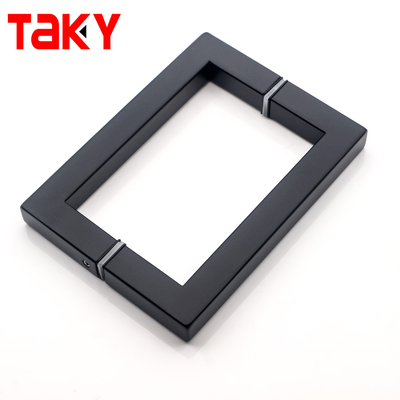 Manilla de la puerta de la ducha de vidrio negro mate cuadrado SS304
