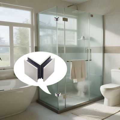 Buen precio Abrazadera de esquina de vidrio sin marco de 90 grados de acero inoxidable 304 en línea