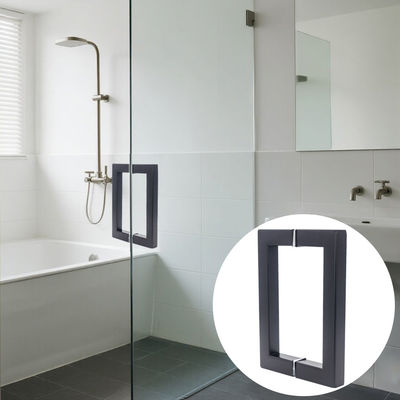 Buen precio Manija de puerta de vidrio con tubo cuadrado negro mate de acero inoxidable 304 de fábrica en línea