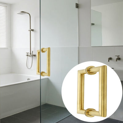 Buen precio Tirador dorado para puerta principal de vidrio, tubo redondo de metal y cuadrado en línea