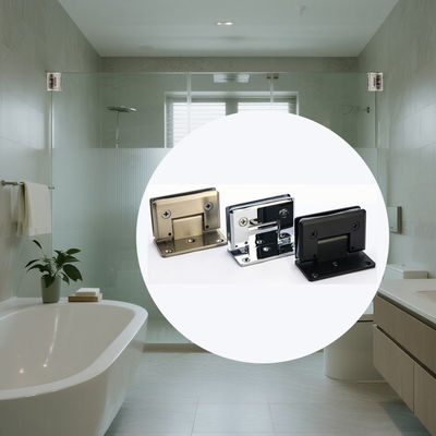 Buen precio Bisagra para puerta de vidrio de baño de acero inoxidable con lijado, 90 grados, de pared a vidrio en línea