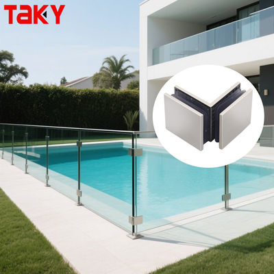 Buen precio Soportes de puerta de vidrio pulido de acero inoxidable Abrazadera fija cuadrada para puerta de 90 grados en línea