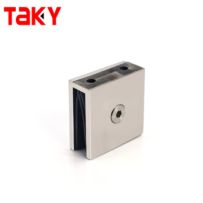 Abrazadera cuadrada para puerta de vidrio de ducha, abrazadera de montaje de pared a vidrio para baño