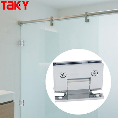 Buen precio Proveedor 90 grados de montaje en la pared enmarcado 8-12 mm puerta de ducha de vidrio h bisagra de placa en línea
