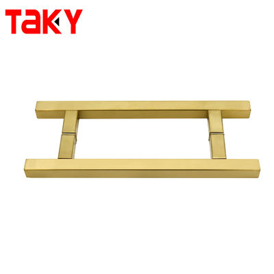 Buen precio Moderno de acero inoxidable cuadrado SS304 manija de puerta de vidrio tipo H Push Pull manija para duchas en línea