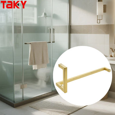Buen precio Wholesale Stainless Steel Modern Gold Color Shower Room Tubular Glass Door Pull Handles en línea