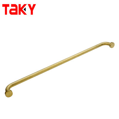 Buen precio Manija de puerta de cristal de ducha de acero inoxidable de un solo lado con barra de toalla dorada de nuevo estilo en línea