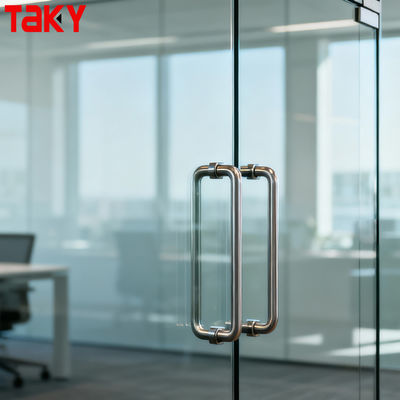 Buen precio Tirador de puerta de cristal de ducha de acero inoxidable sin marco, moderno, espalda con espalda, toallero en línea