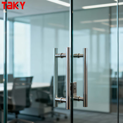 Buen precio Manija de puerta pulida de ducha de acero inoxidable, tirador Interior de puerta de vidrio con empuje en línea