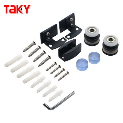 Buen precio Stainless Steel 304 Black Bathroom Sliding Door Kit Sliding Shower Glass Door Hardware System en línea