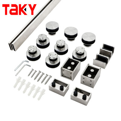 Buen precio Accesorios de vidrio modernos, sistema de puerta de vidrio templado, herrajes para puertas corredizas de ducha sin marco de acero inoxidable en línea