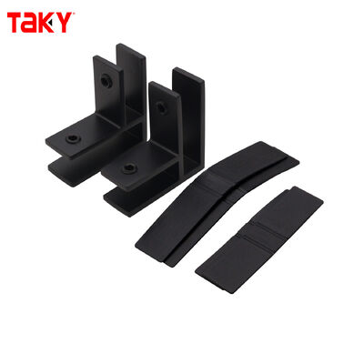 Buen precio Conector de puerta de vidrio en forma de F de acero inoxidable 316 para vidrio de 8-12 mm con diseño moderno sin marco en línea