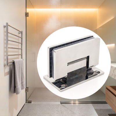 Cubierta de ducha de vidrio de acero inoxidable de 90 grados para puertas de vidrio de 8-12 mm con acabado pulido