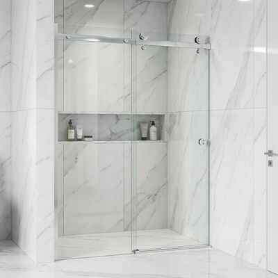 Kit de puerta corrediza de vidrio de accesorios de puertas corredizas de ducha sin marco de acero inoxidable de fábrica