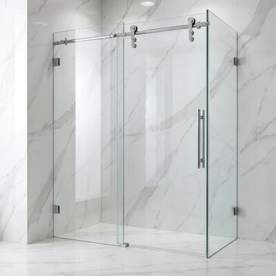 Buen precio Puerta corredera de ducha de acero inoxidable, accesorios de rueda colgante, Kit de herrajes para puerta de vidrio de baño en línea