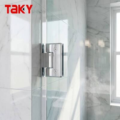 Buen precio Bisagra de ducha sólida de alta resistencia, bisagra de puerta de vidrio sin marco de 90 grados, abrazadera de vidrio de baño de Oro pulido de lujo en línea