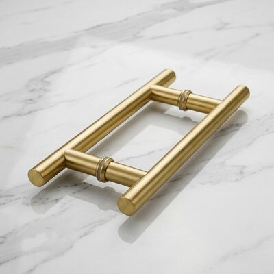 Buen precio Manija de ducha lateral doble de acero inoxidable, fácil instalación, tipo H, tirador de puerta de vidrio en línea